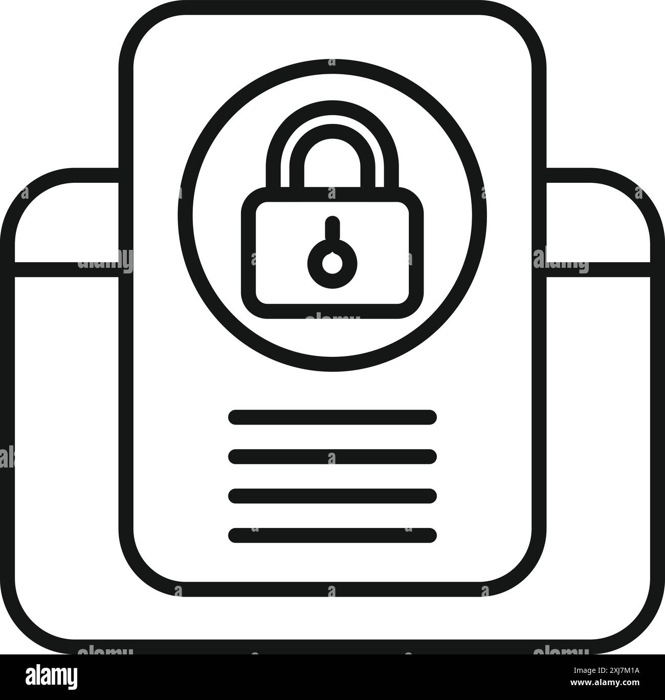 Mobile phone with lock icon representing secure access to personal information Stock Vector