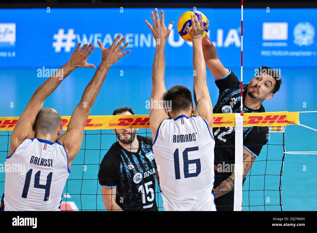 Bruno Lima of Argentina during Test Match - Italy vs Argentina, Volleyball Test Match in Florence, Italy, July 16 2024 Stock Photo