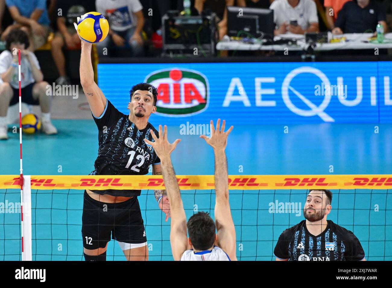 Bruno Lima of Argentina during Test Match - Italy vs Argentina, Volleyball Test Match in Florence, Italy, July 16 2024 Stock Photo