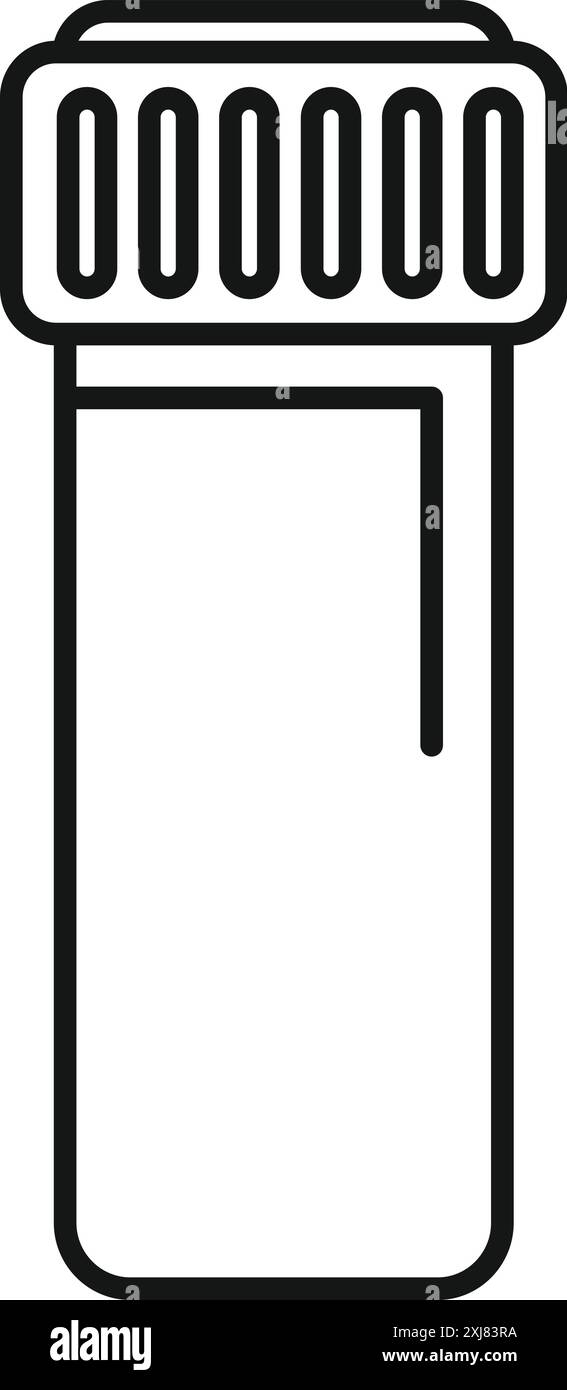 Simple line icon of a test tube, suggesting scientific experiments and ...