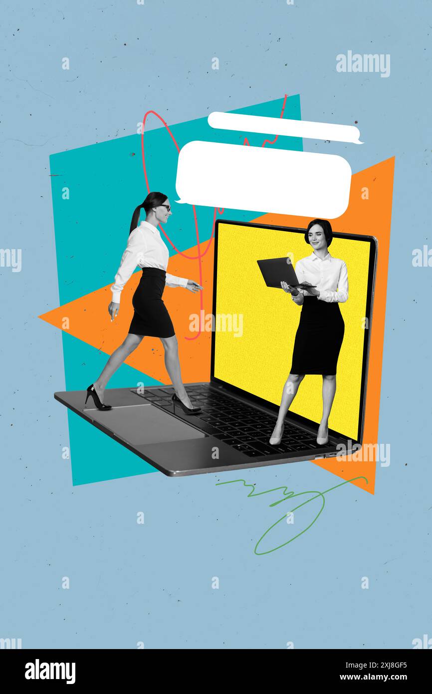 Composite trend sketch photo collage of speech bubble textbox mind ...