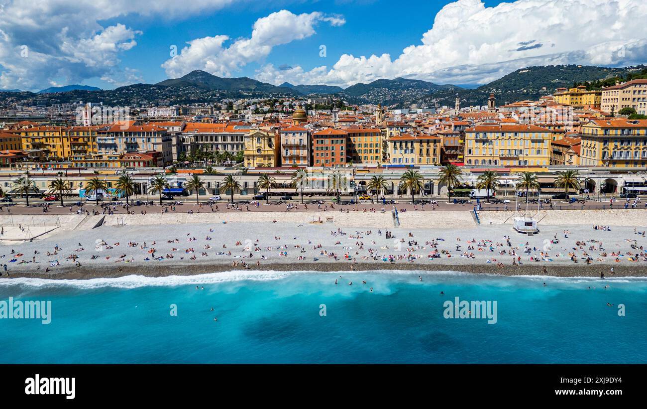 Aerial Of The Beachfront And The Historic City Nice UNESCO World Aerial Of The Beachfront And The Historic City Nice UNESCO World