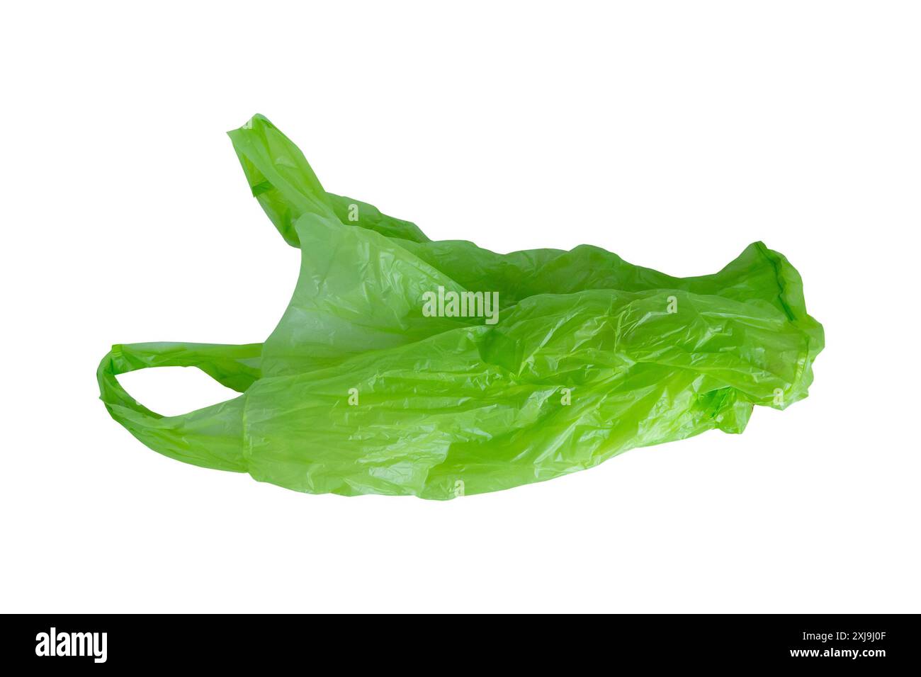 green plastic bag isolated on white background with clipping path Stock Photo