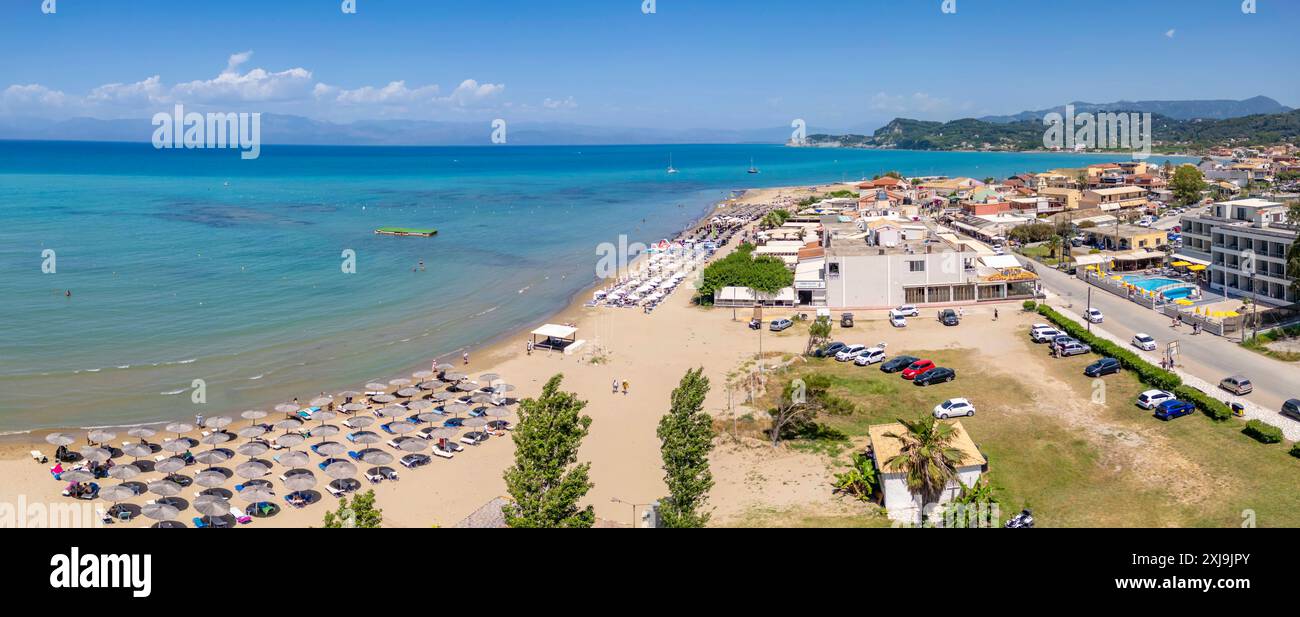 Aerial view of town and Paralia Sidari Beach, Sidari, Ionian Islands, Greek Islands, Greece, Europe Copyright: FrankxFell 844-35167 Stock Photo