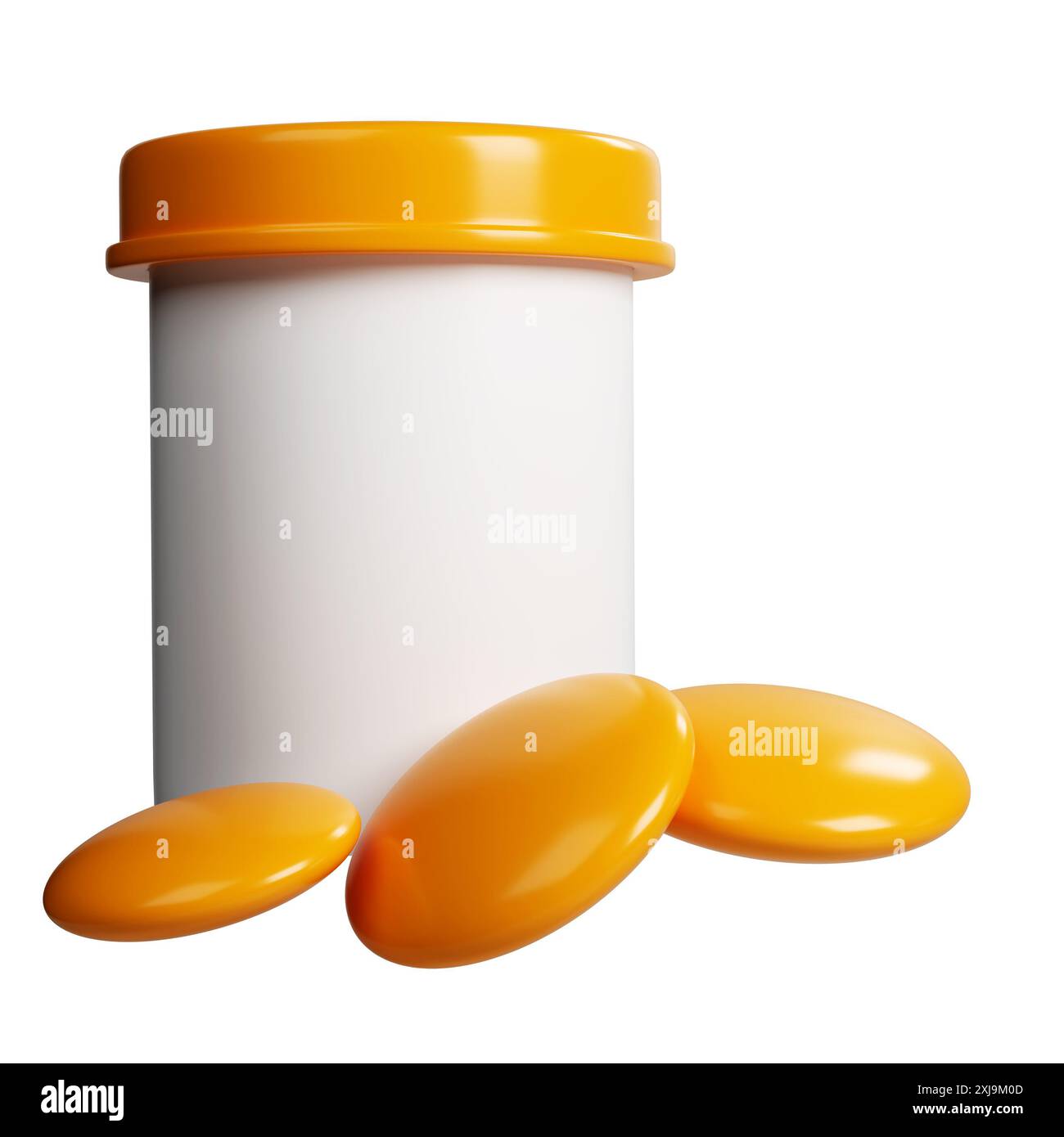3D tube Vitamin tablet mockup and orange tablets pharmacy icon. for ...