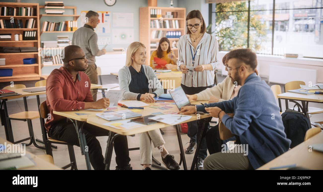 Diverse Multiethnic Young and Senior Adults Having a Fun Quiz Game Team ...