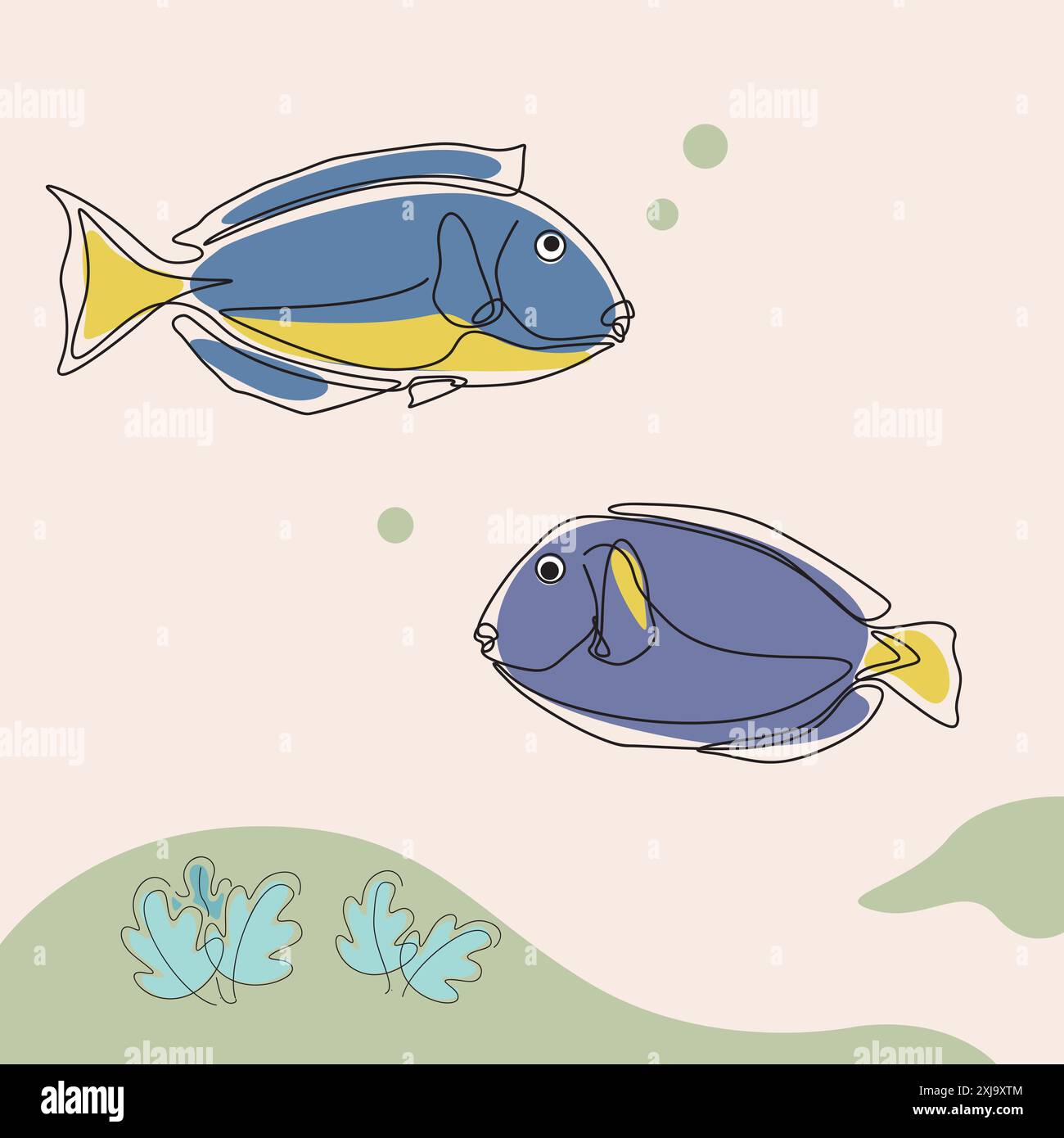 Unique fish swimming in beautiful Stock Vector Images - Alamy