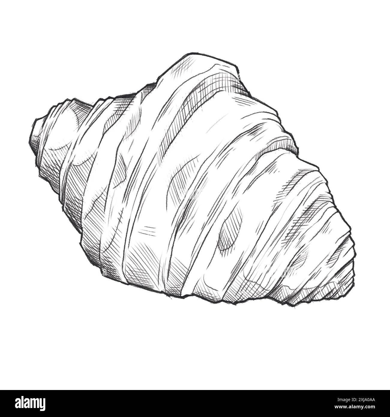 Food hand drawn sketch french croissant Stock Photo - Alamy
