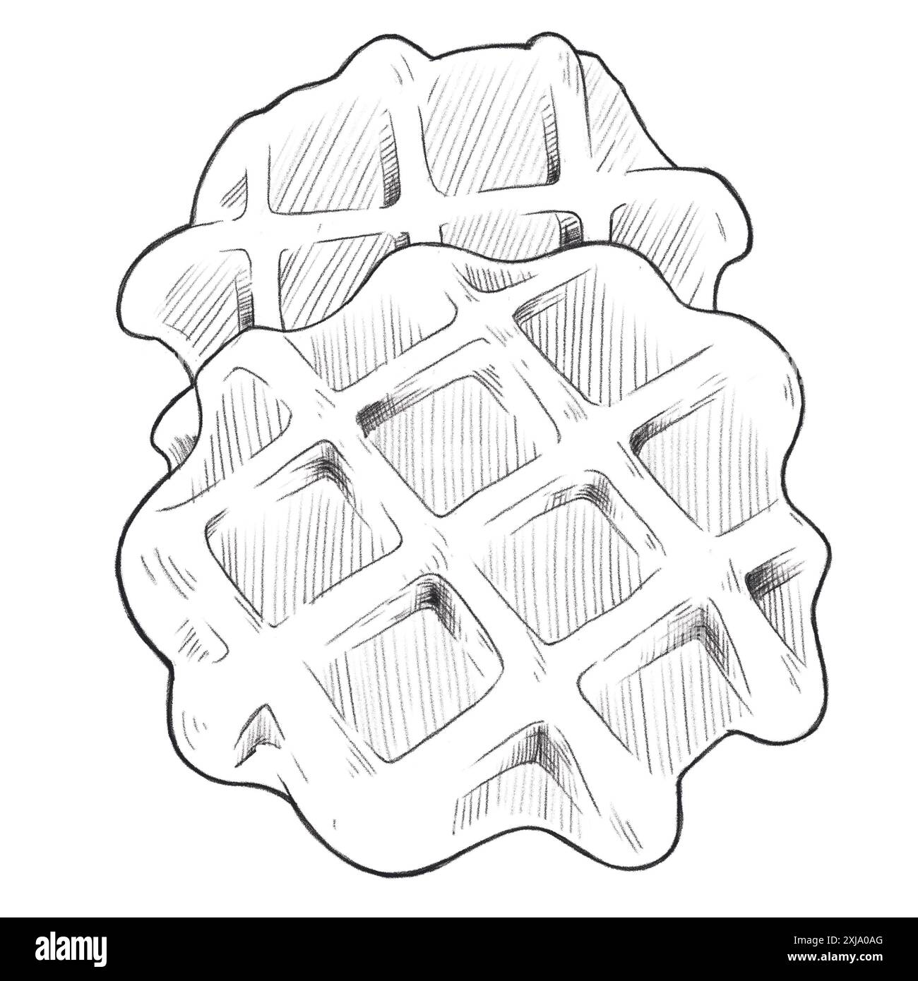 Food hand drawn sketch belgian waffles from Liège Stock Photo - Alamy
