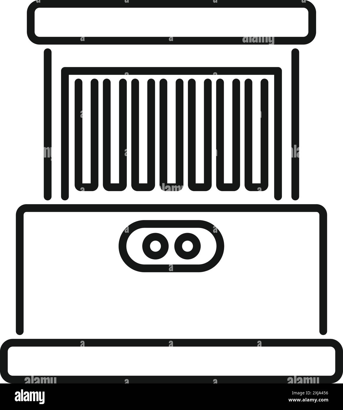 Simple line icon of an electric heater providing warmth and comfort ...
