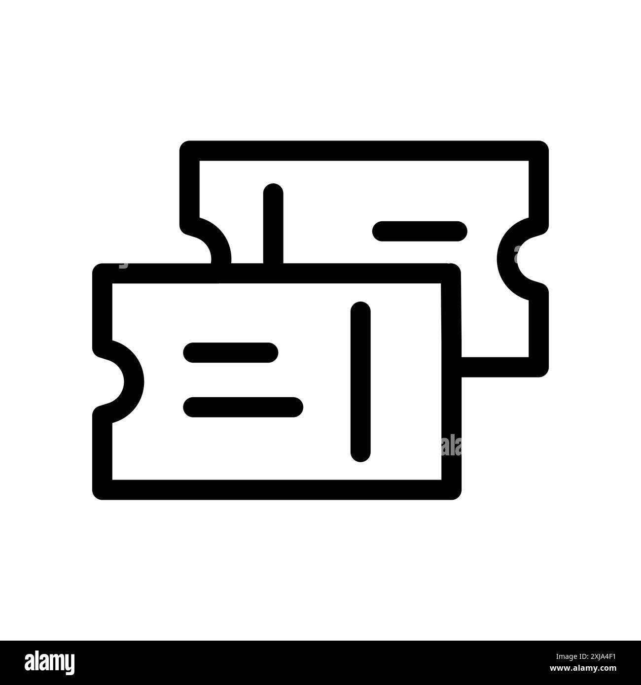 cinema ticket icon set in thin line outline style and linear vector ...