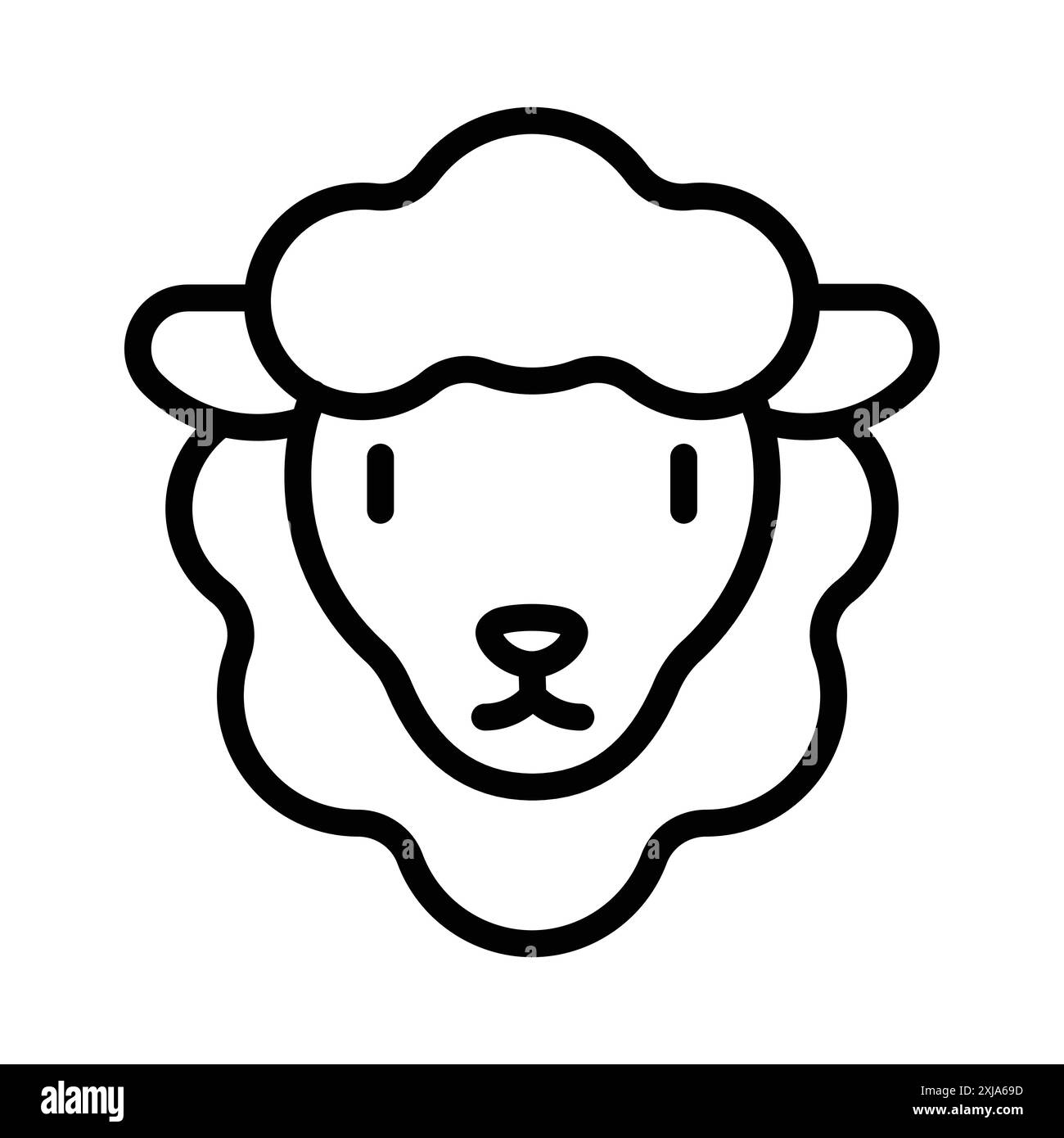 sheep icon set in thin line outline style and linear vector sign Stock Vector