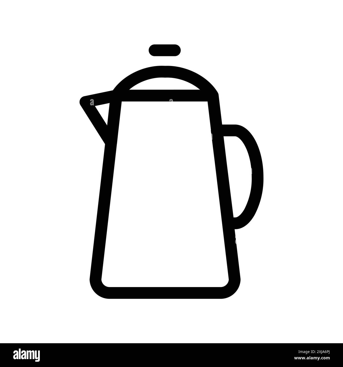 Teapot icon set in thin line outline style and linear vector sign Stock Vector