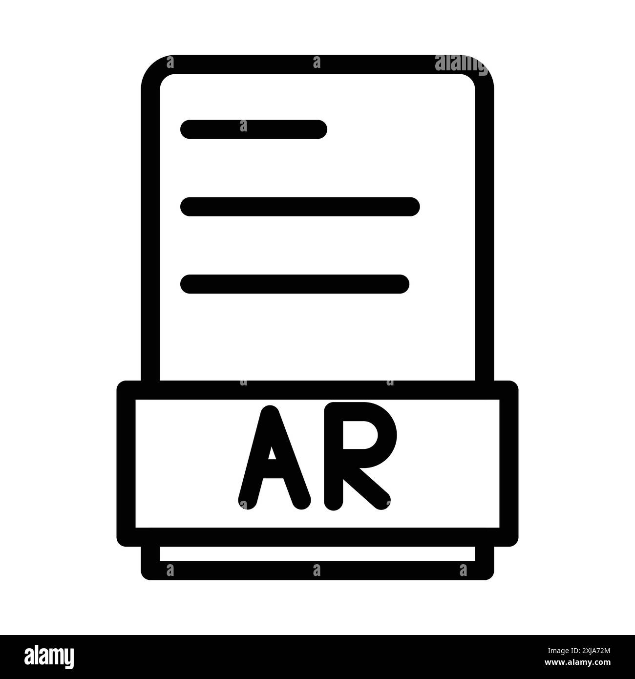 AR File Document Icon set in thin line outline style and linear vector sign Stock Vector