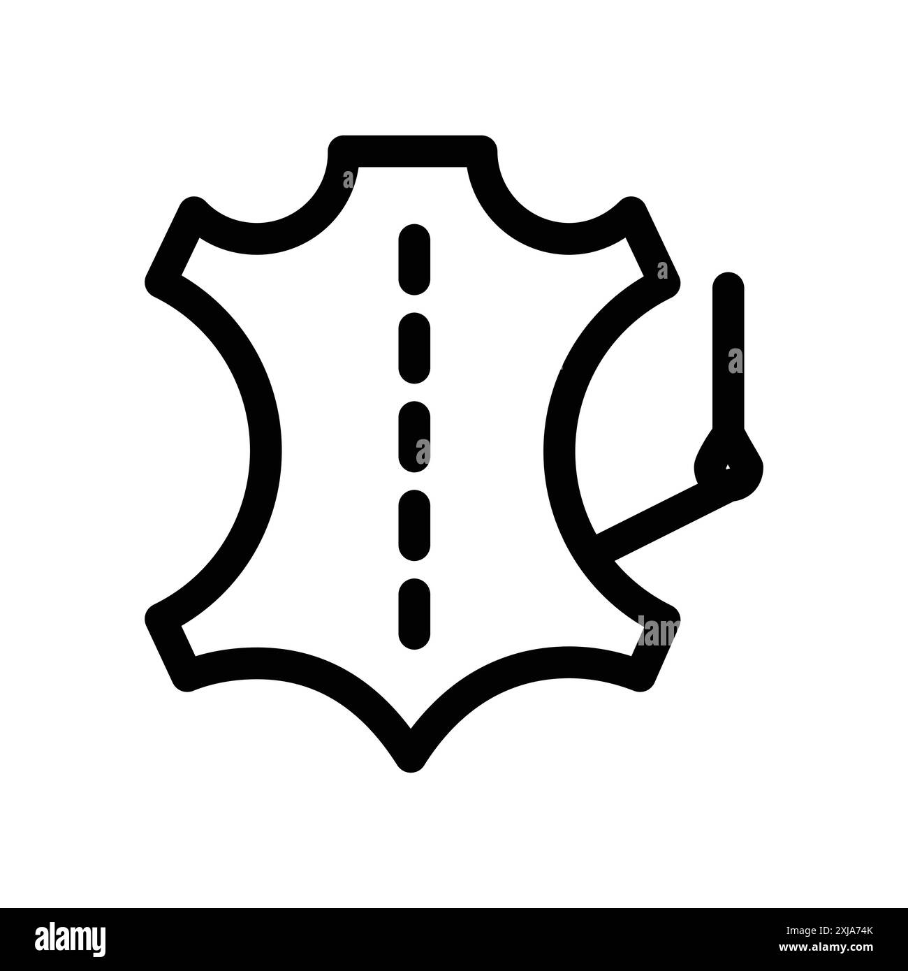 Leather Icon set in thin line outline style and linear vector sign ...