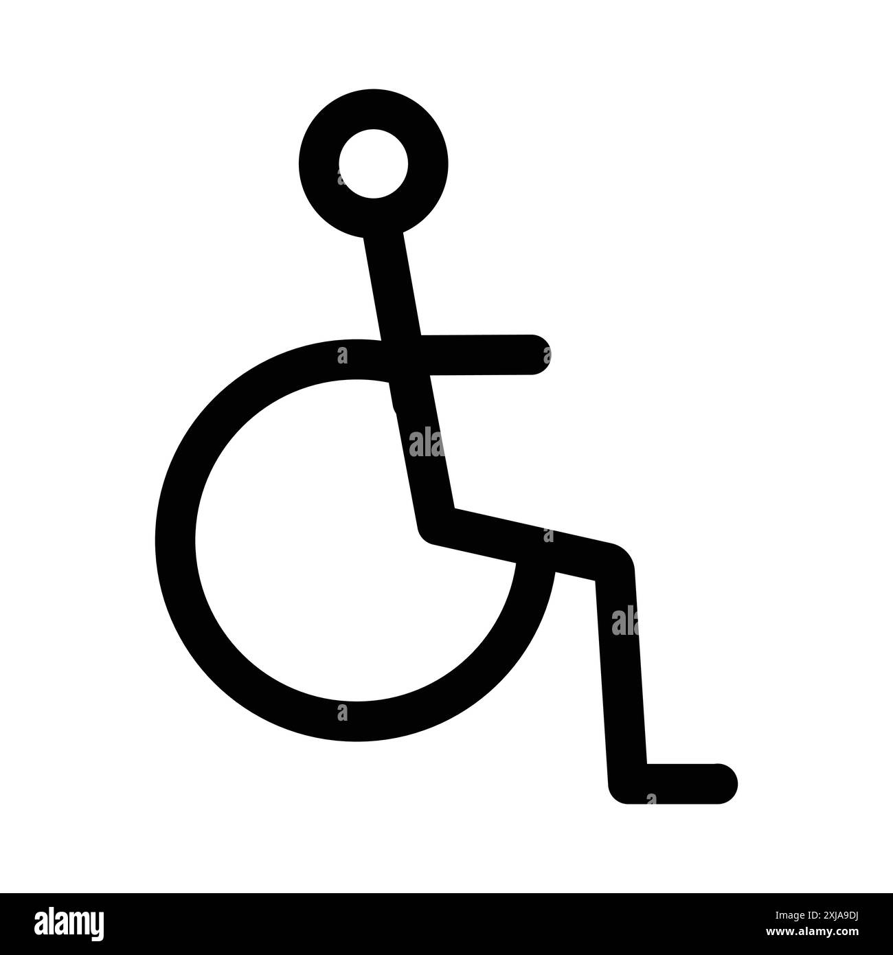 Disability Wheel Chair Icon set in thin line outline style and linear ...