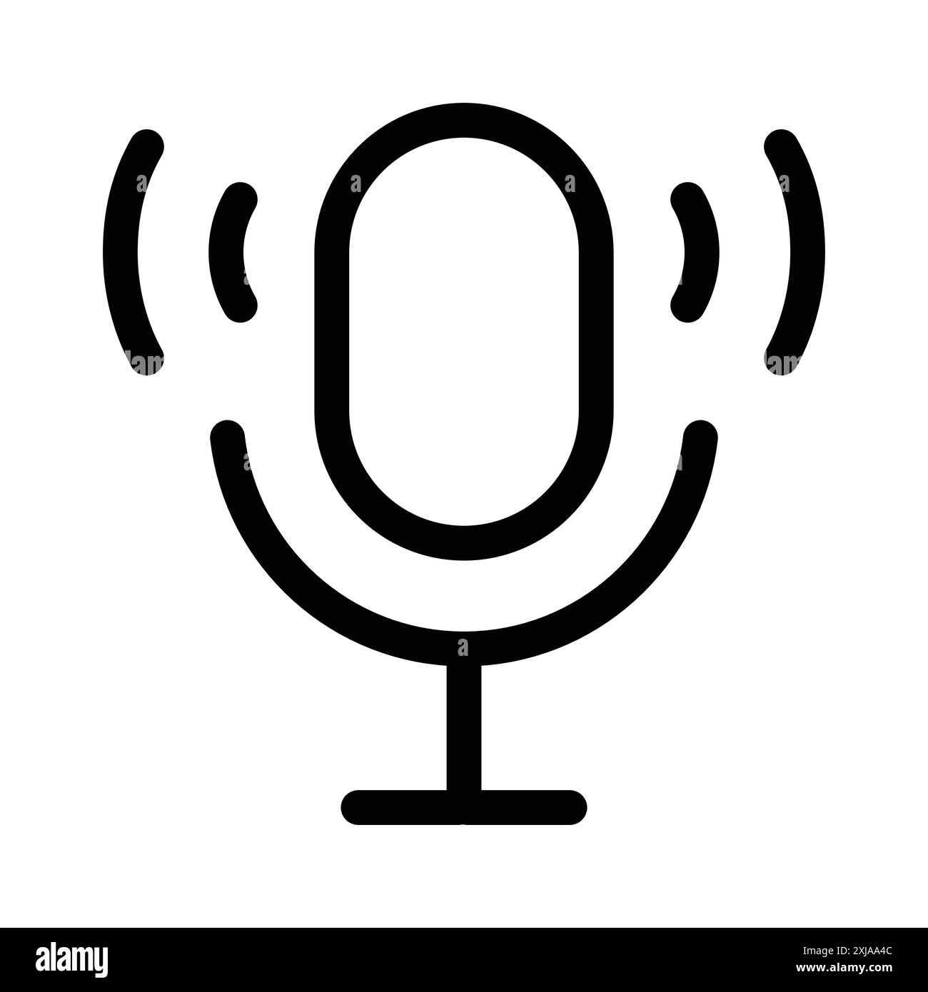 Podcast Icon set in thin line outline style and linear vector sign ...