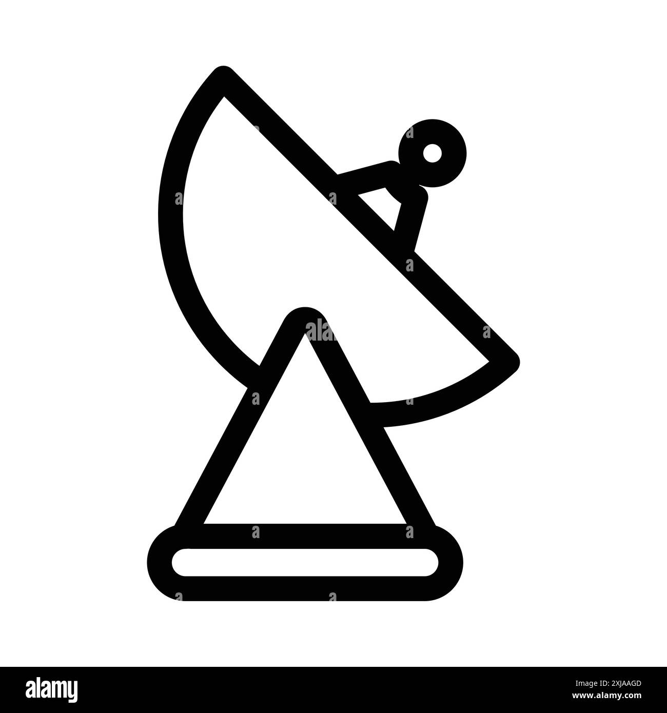 Satellite apparatus icon set in thin line outline style and linear vector sign Stock Vector