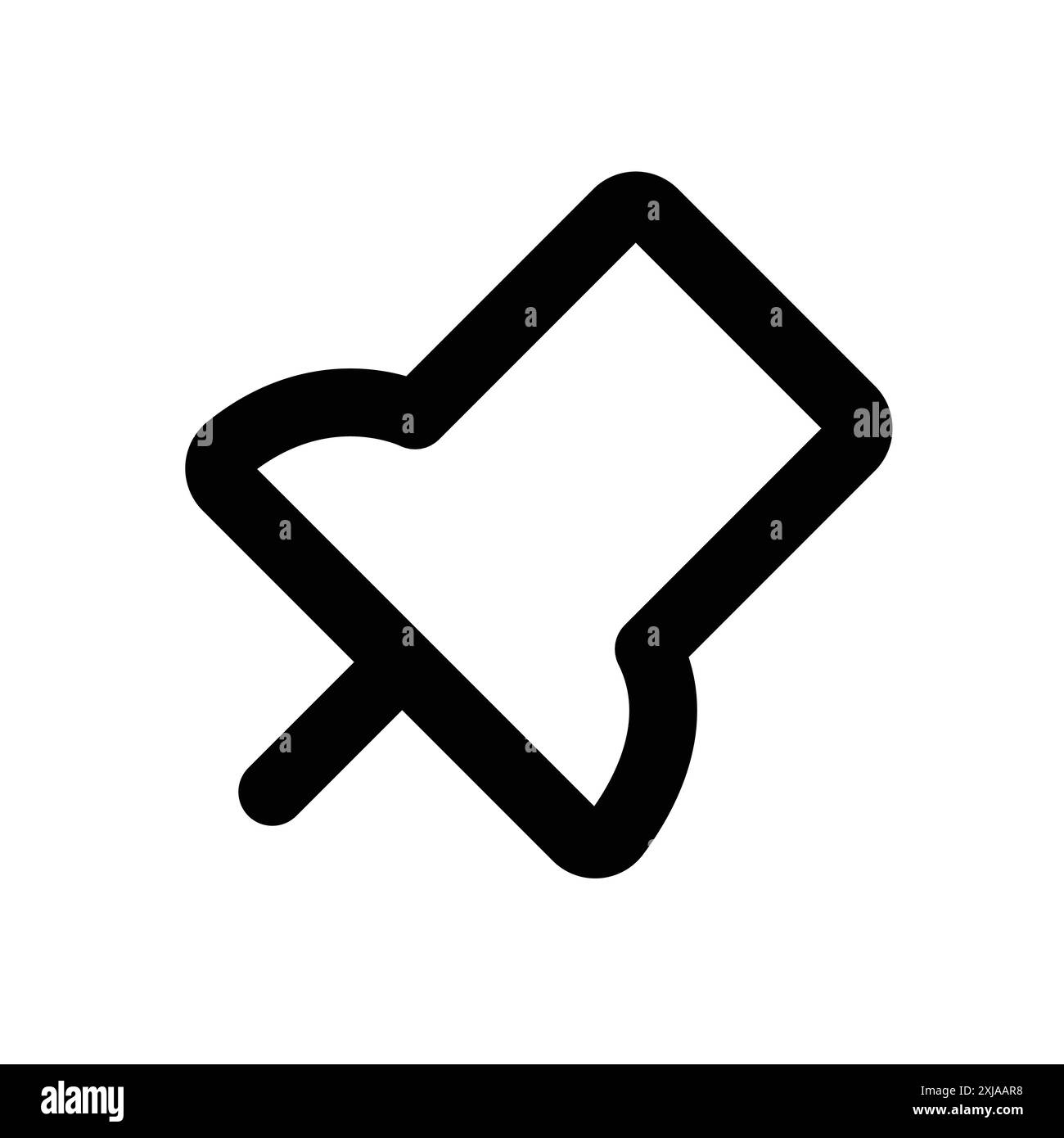 Push pin icon set in thin line outline style and linear vector sign ...