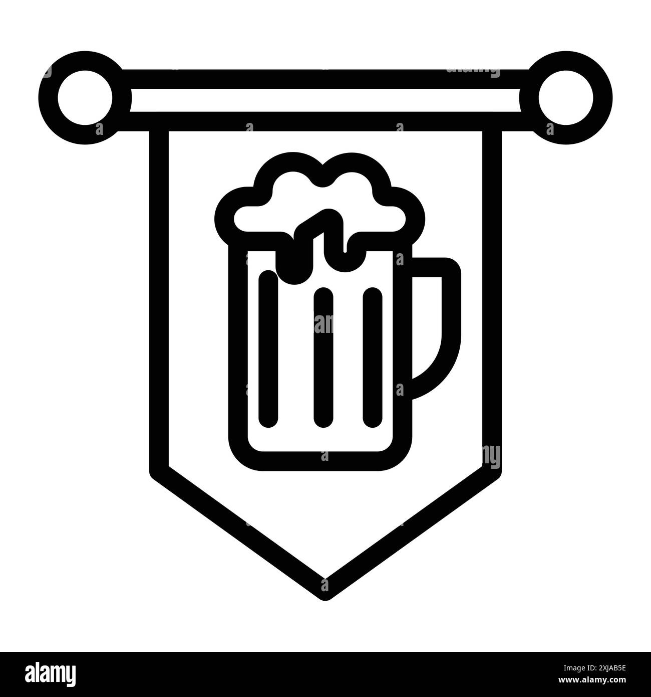 oktoberfest icon set in thin line outline style and linear vector sign ...