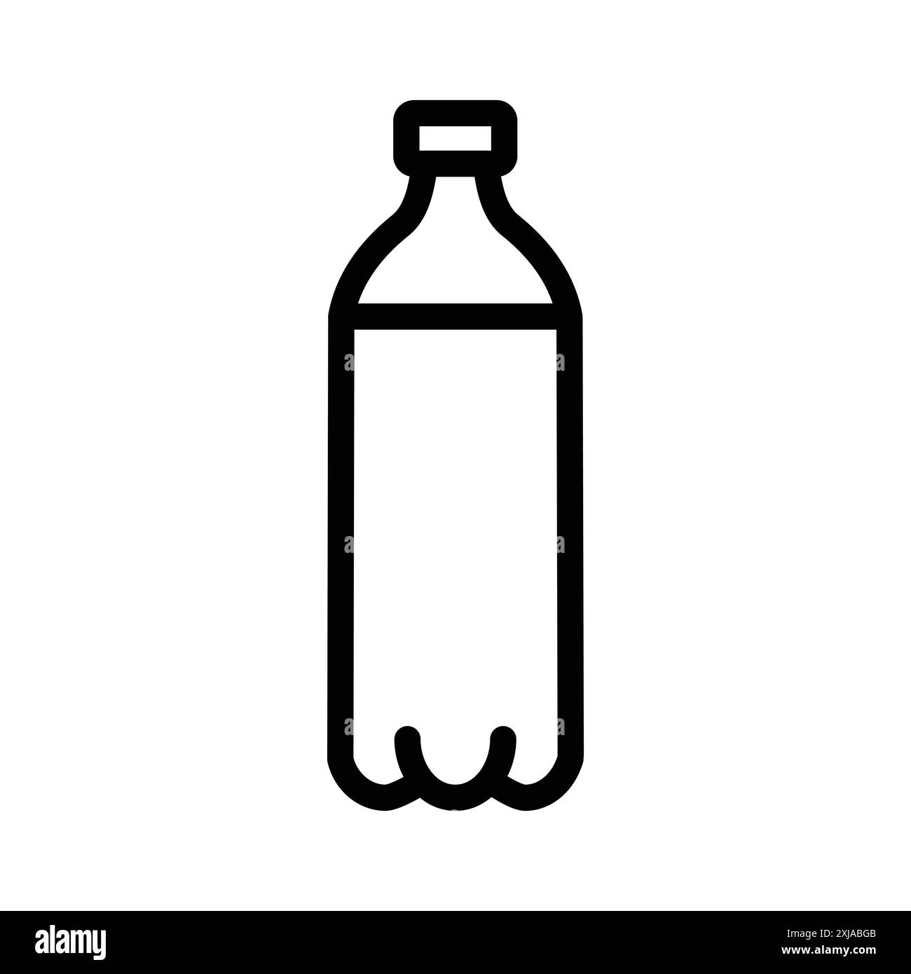 Water bottle icon set in thin line outline style and linear vector sign ...