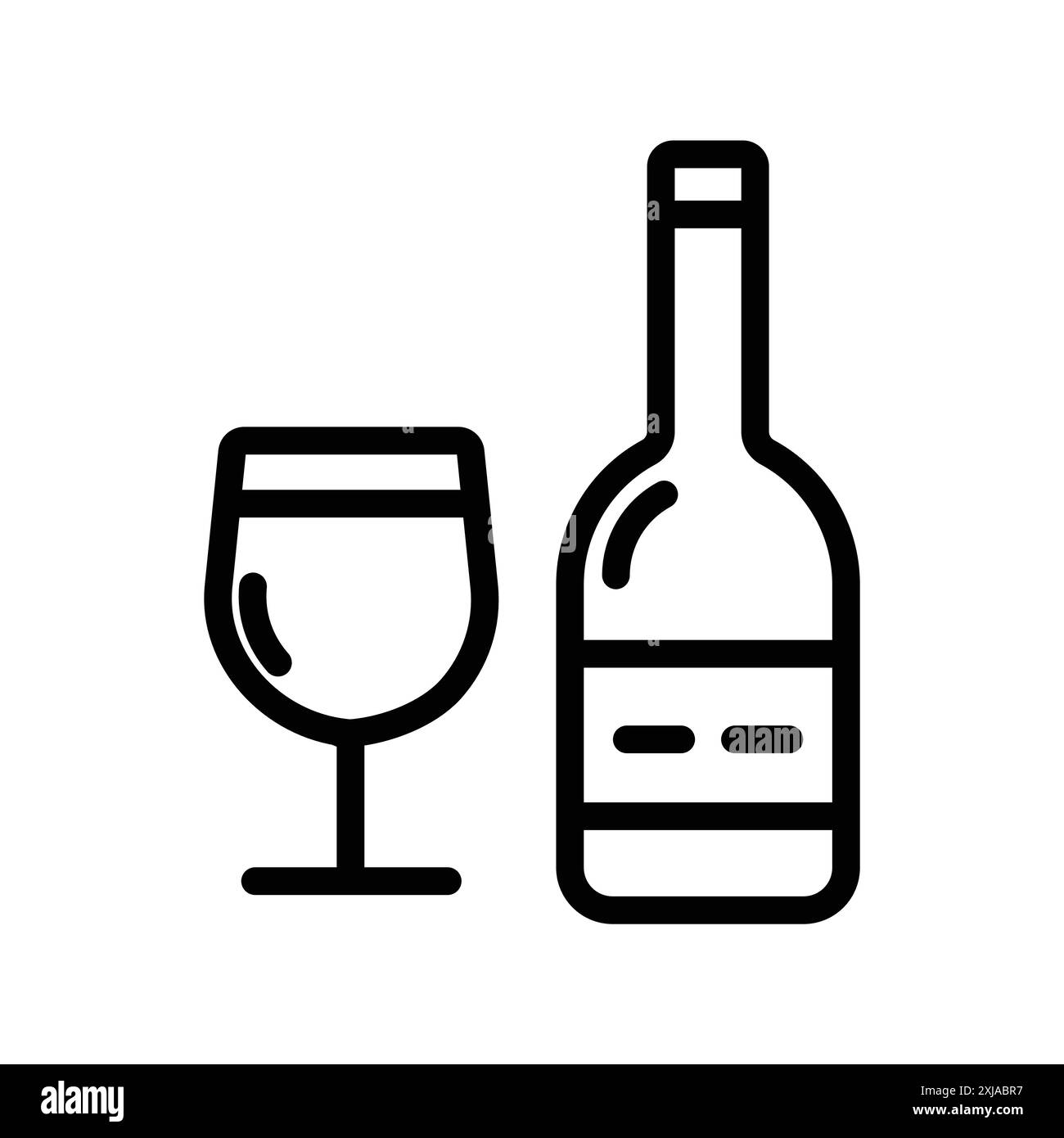 Wine icon set in thin line outline style and linear vector sign Stock ...