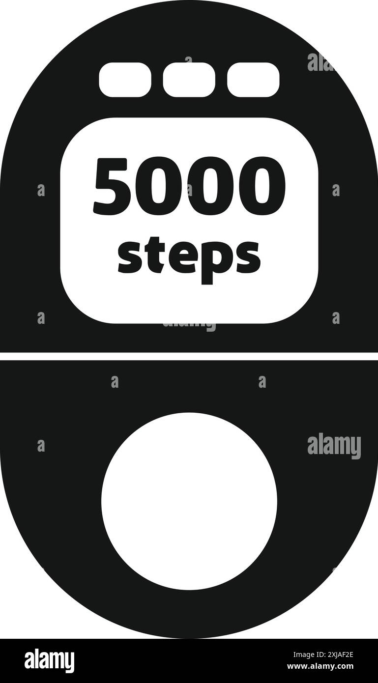 Pedometer showing 5000 steps icon in simple style isolated on white ...