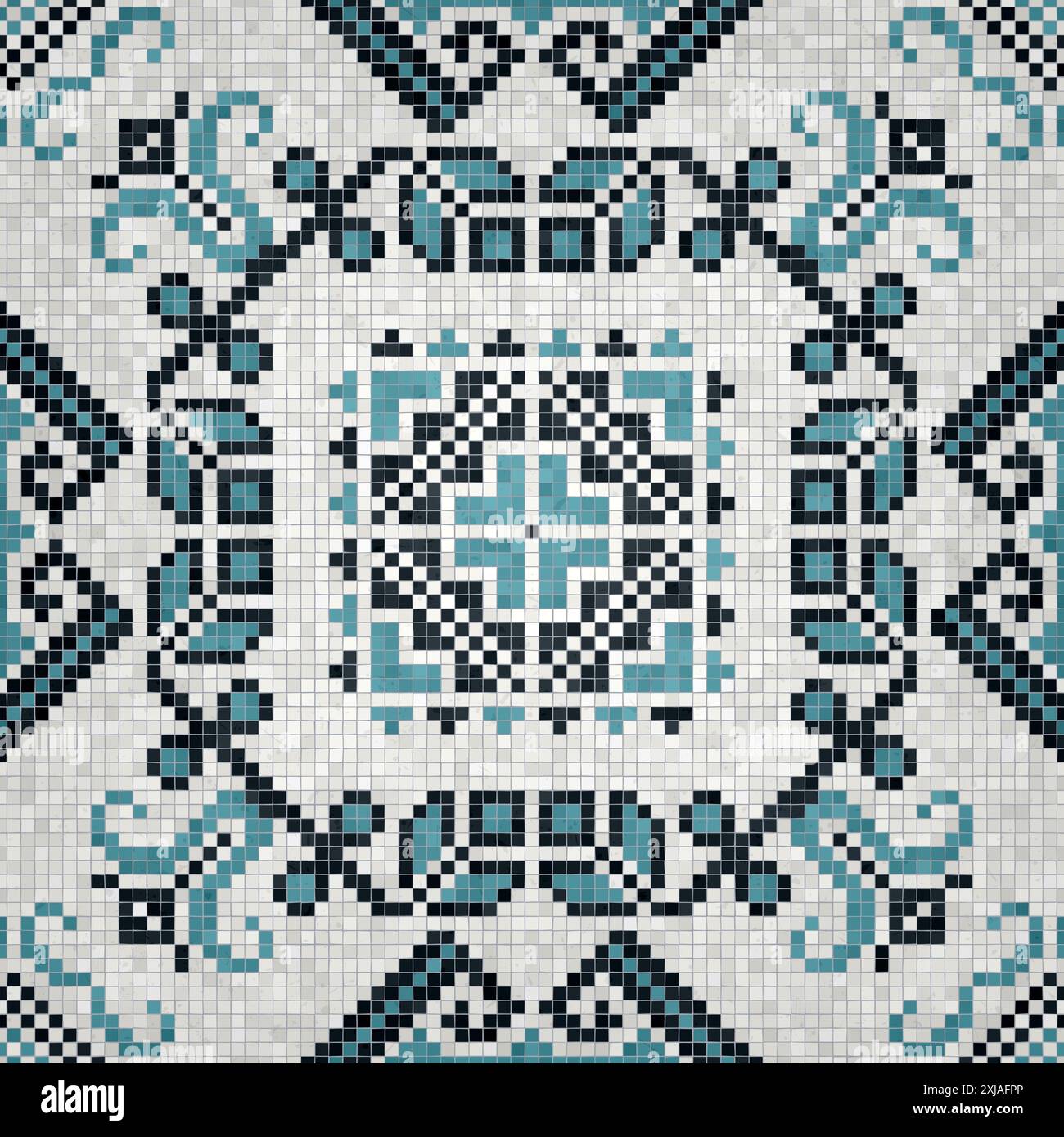 Mosaic tiles background, seamless vector pattern Stock Vector