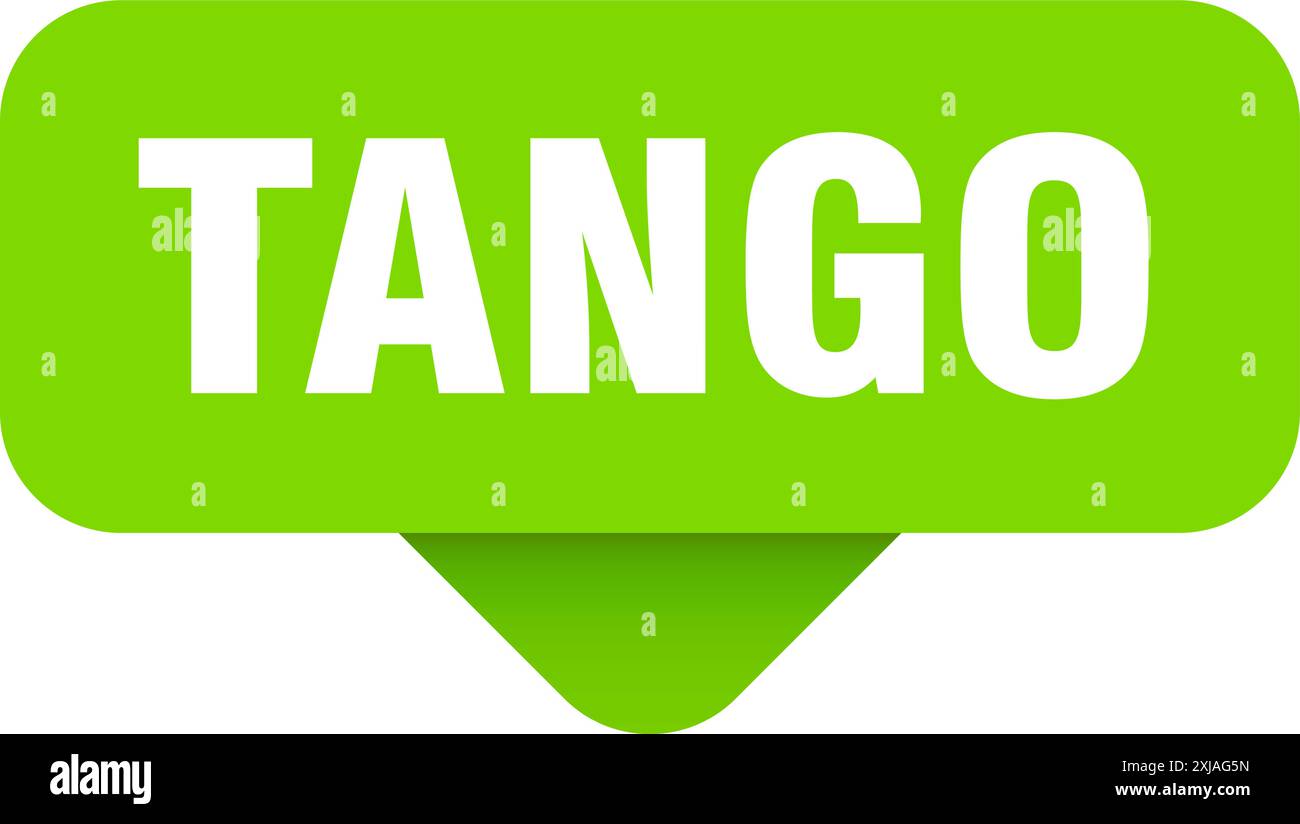 tango sticker. tango sign on transparent background. rectangular button Stock Vector