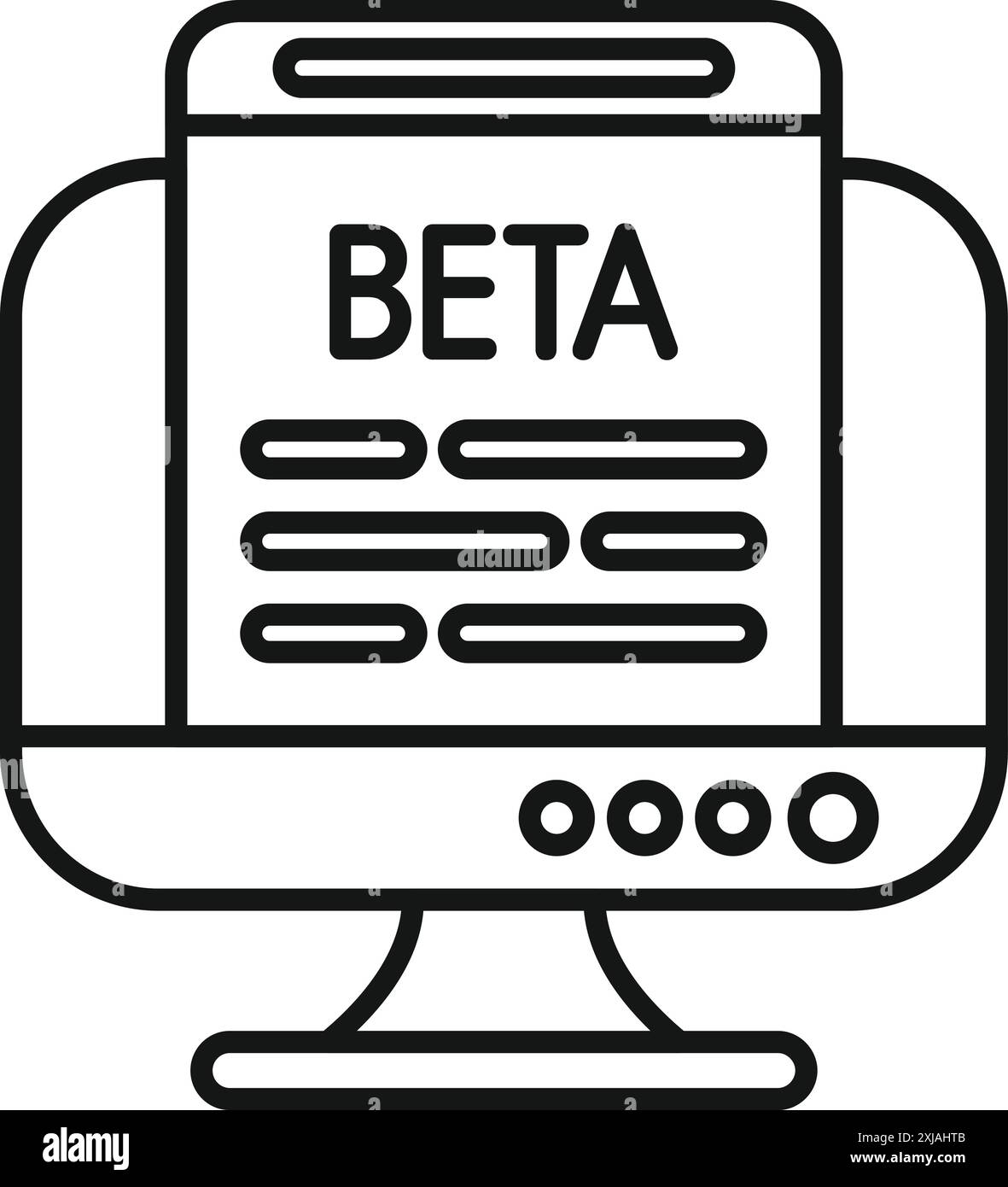 Desktop computer displaying a beta software version, representing the ...