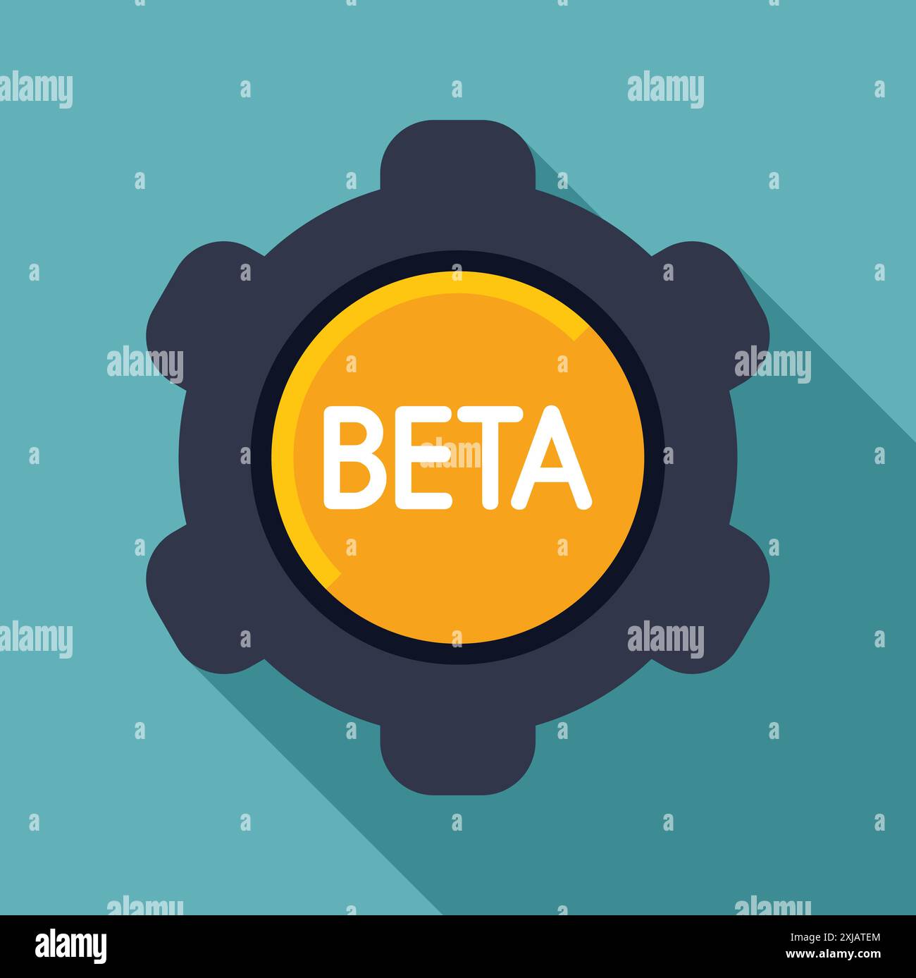 Gear wheel cogwheel representing the beta version of a software development project Stock Vector
