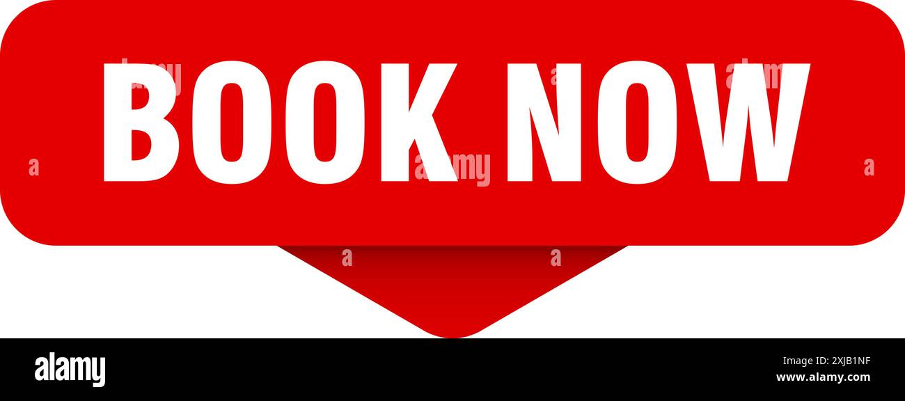 book now sticker. book now sign on transparent background. rectangular button Stock Vector