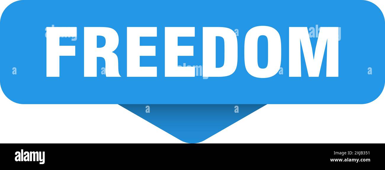 freedom sticker. freedom sign on transparent background. rectangular ...