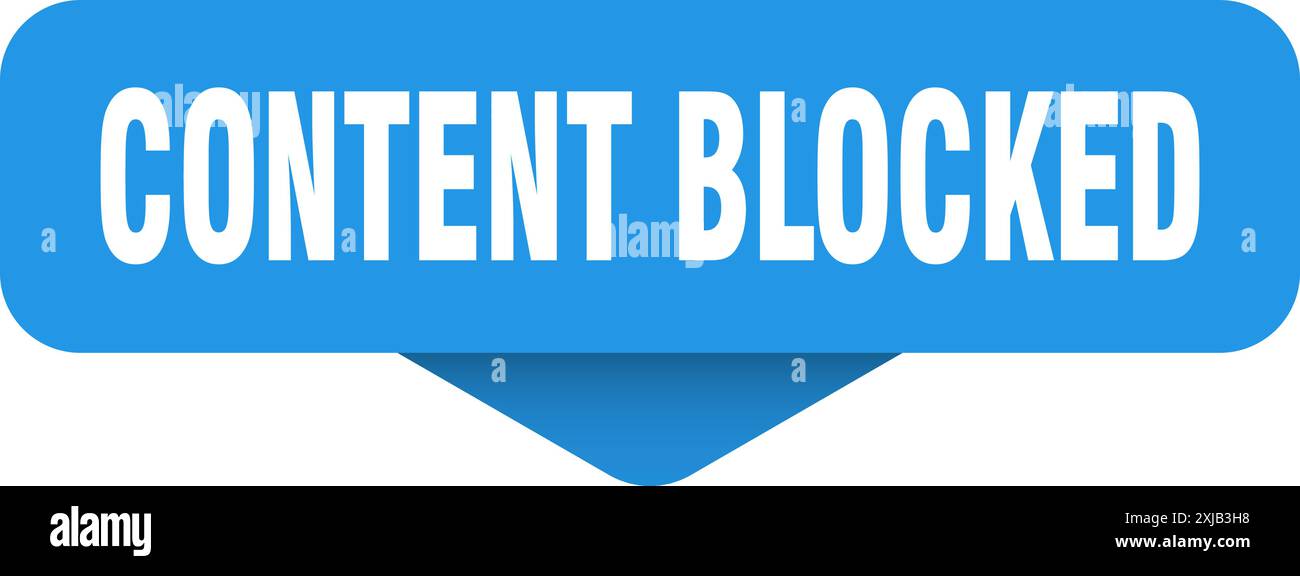 content blocked sticker. content blocked sign on transparent background. rectangular button Stock Vector