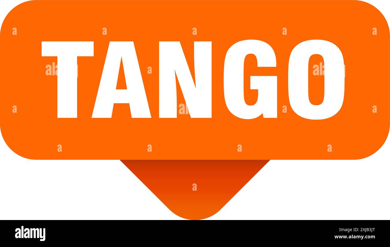 tango sticker. tango sign on transparent background. rectangular button Stock Vector