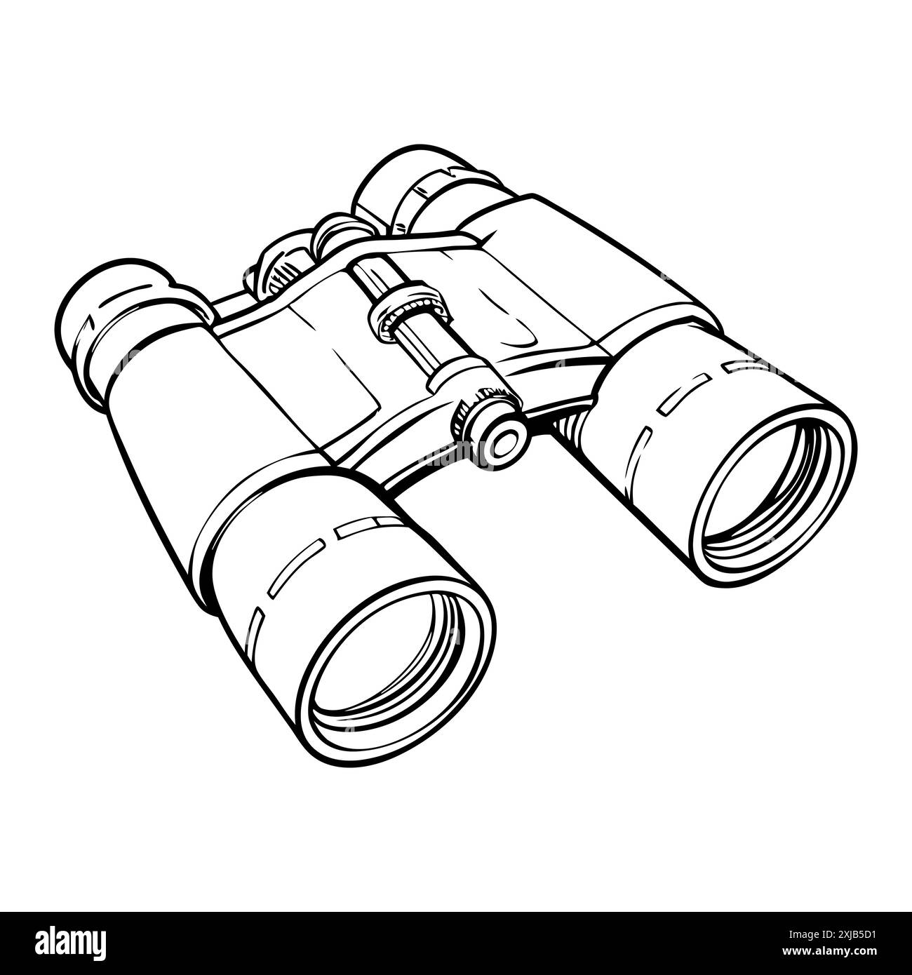 Classic binoculars ready for bird watching, with a clear sky and a