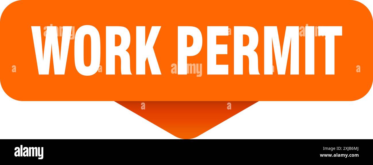work permit sticker. work permit sign on transparent background ...