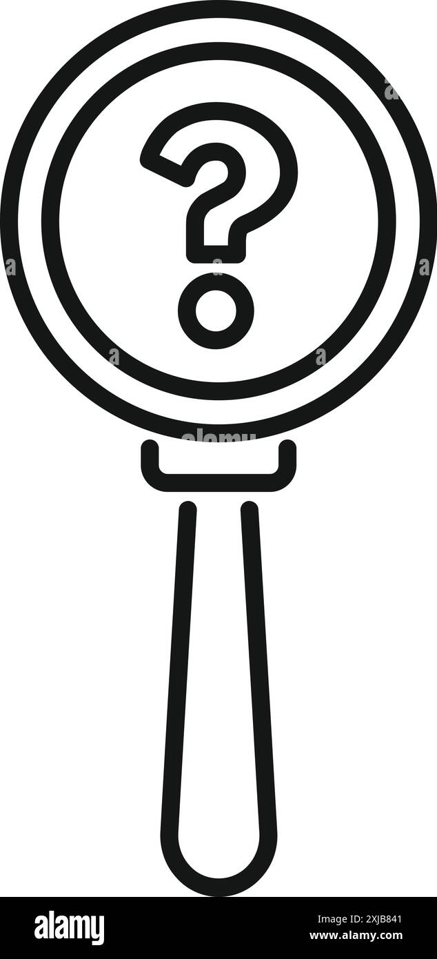 Magnifying glass is focusing on a question mark, representing search ...