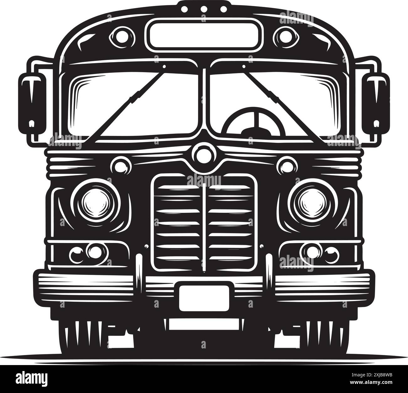 City bus silhouette flat vector illustration isolated on a white ...