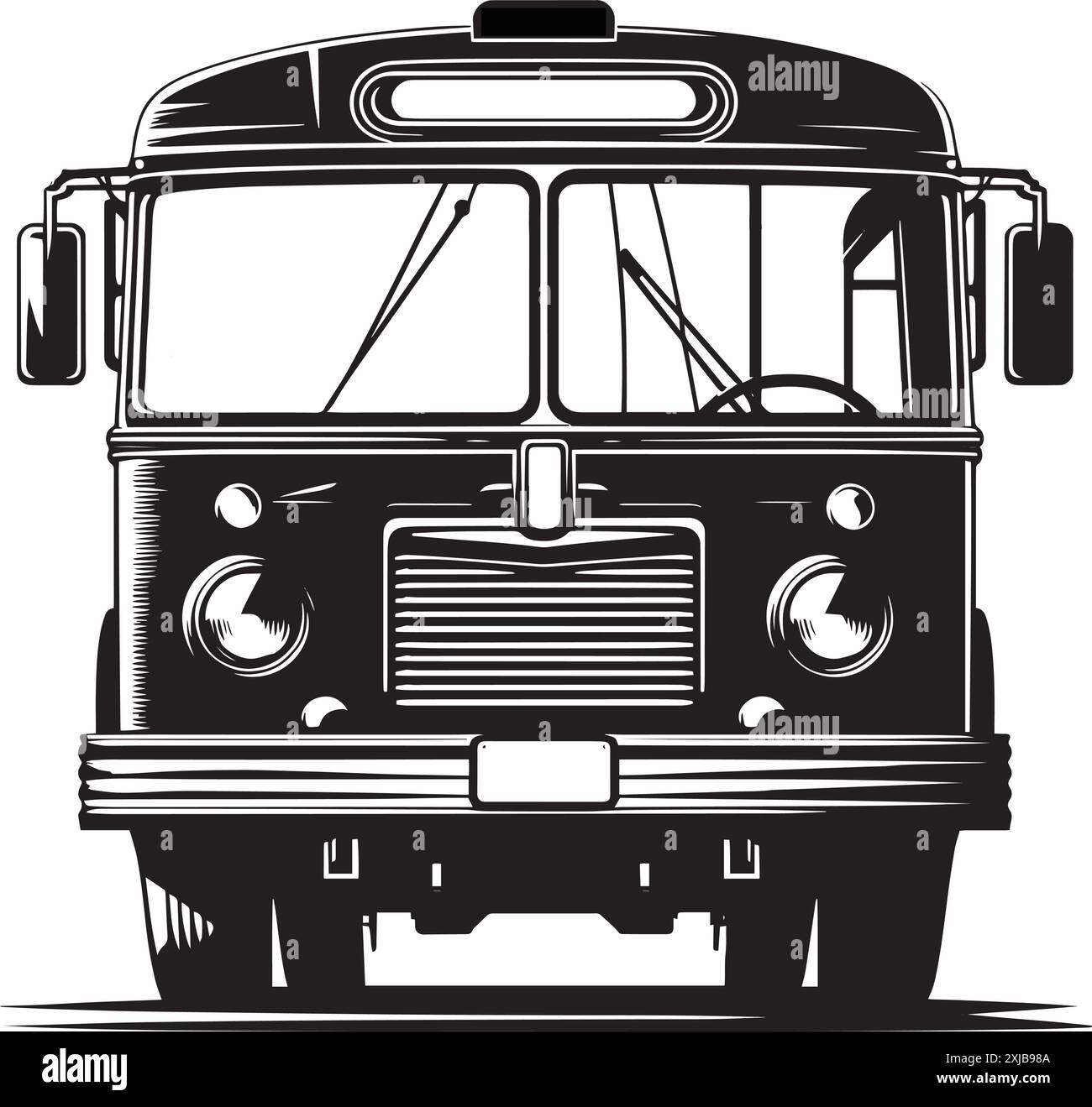 City bus silhouette flat vector illustration isolated on a white ...