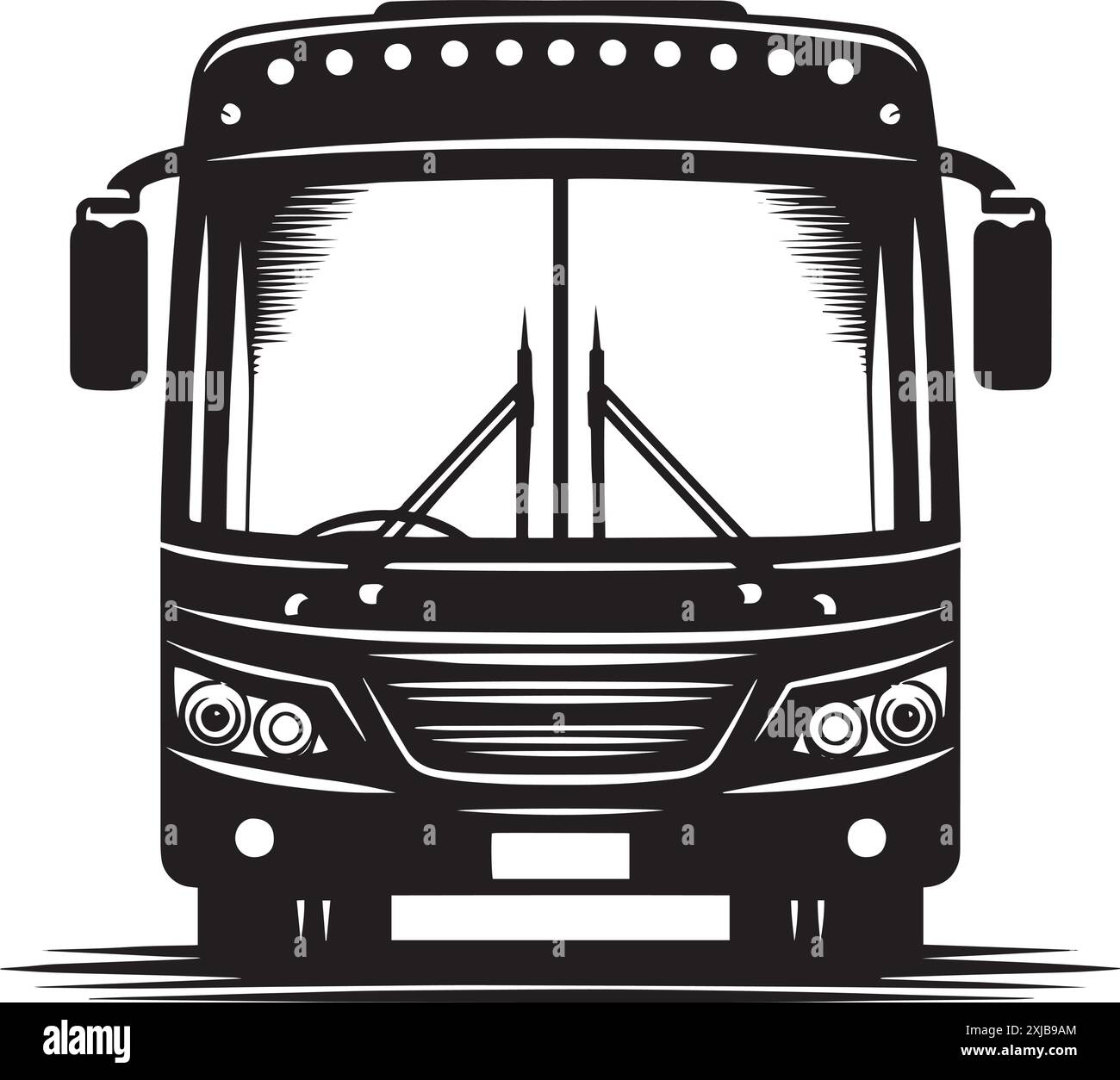 City bus silhouette flat vector illustration isolated on a white ...