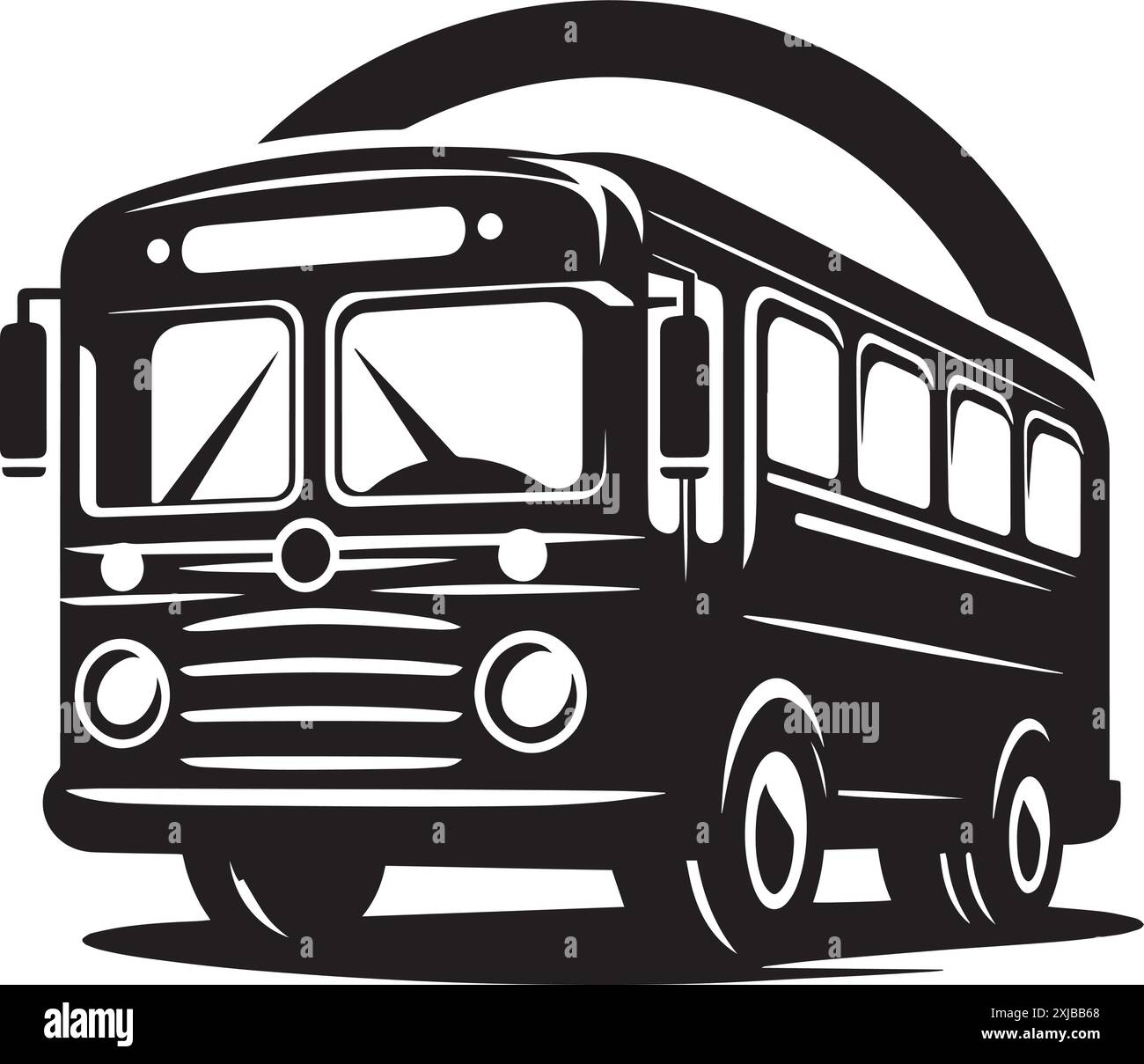 City bus silhouette flat vector illustration isolated on a white ...