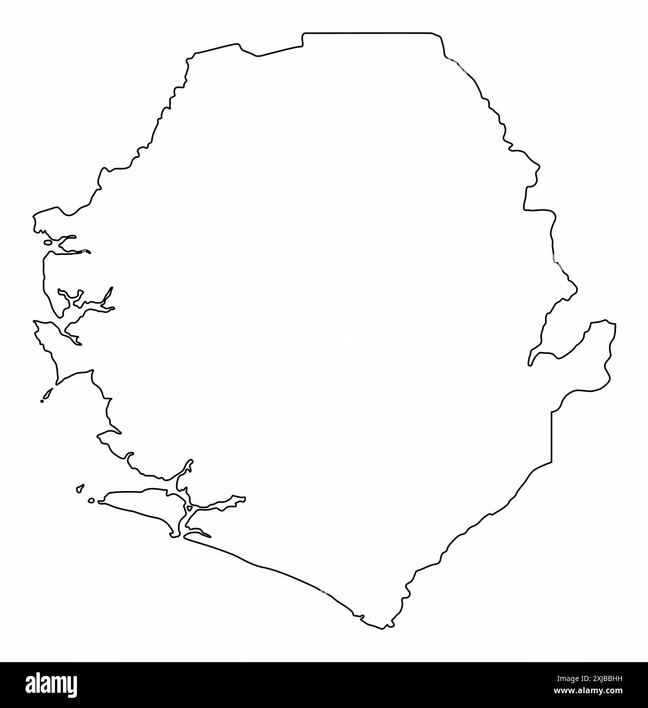 Sierra Leone outline map isolated on white background Stock Vector ...