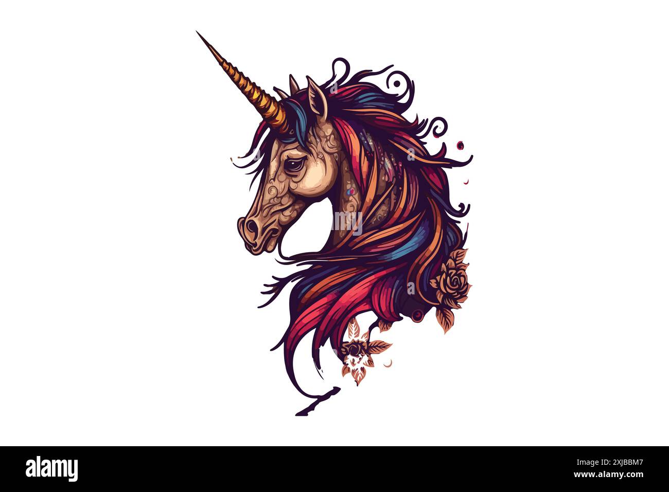 Unicorn tattoos for guys Stock Vector Images - Alamy, image size:1300x956