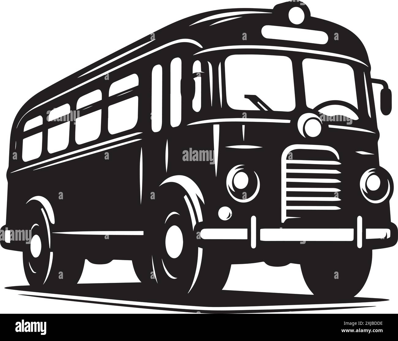 City bus silhouette flat vector illustration isolated on a white ...