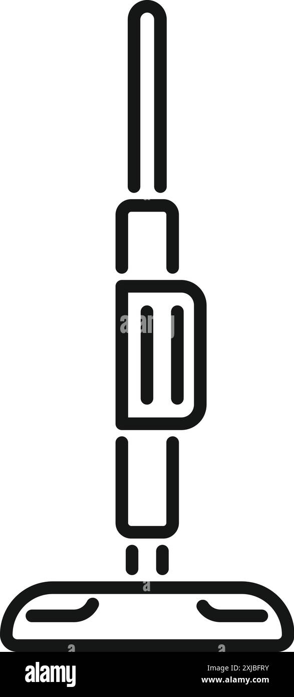 Simple black and white icon of a vacuum cleaner standing upright, great ...
