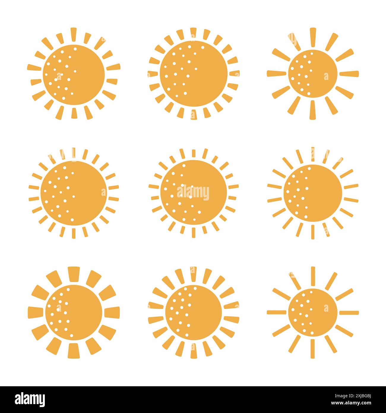 Set of yellow and bright sun vector illustration Stock Vector Image ...