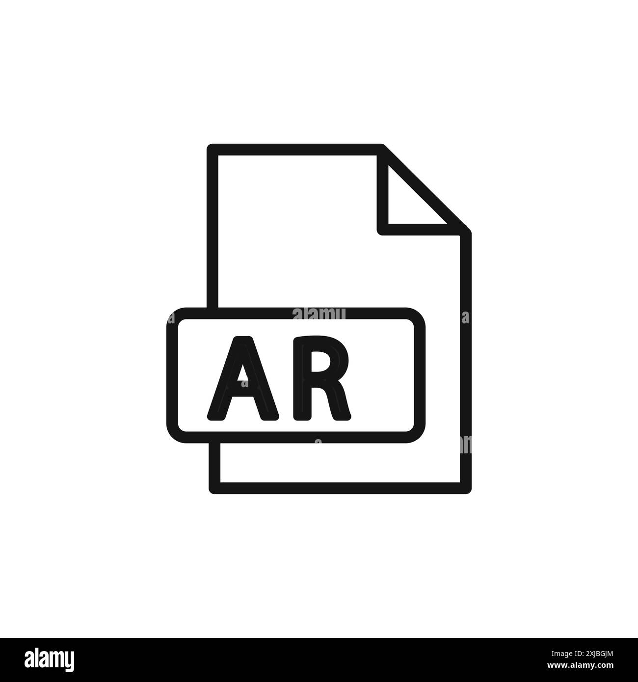 AR File Document Icon linear vector graphics sign or symbol set for web app ui Stock Vector