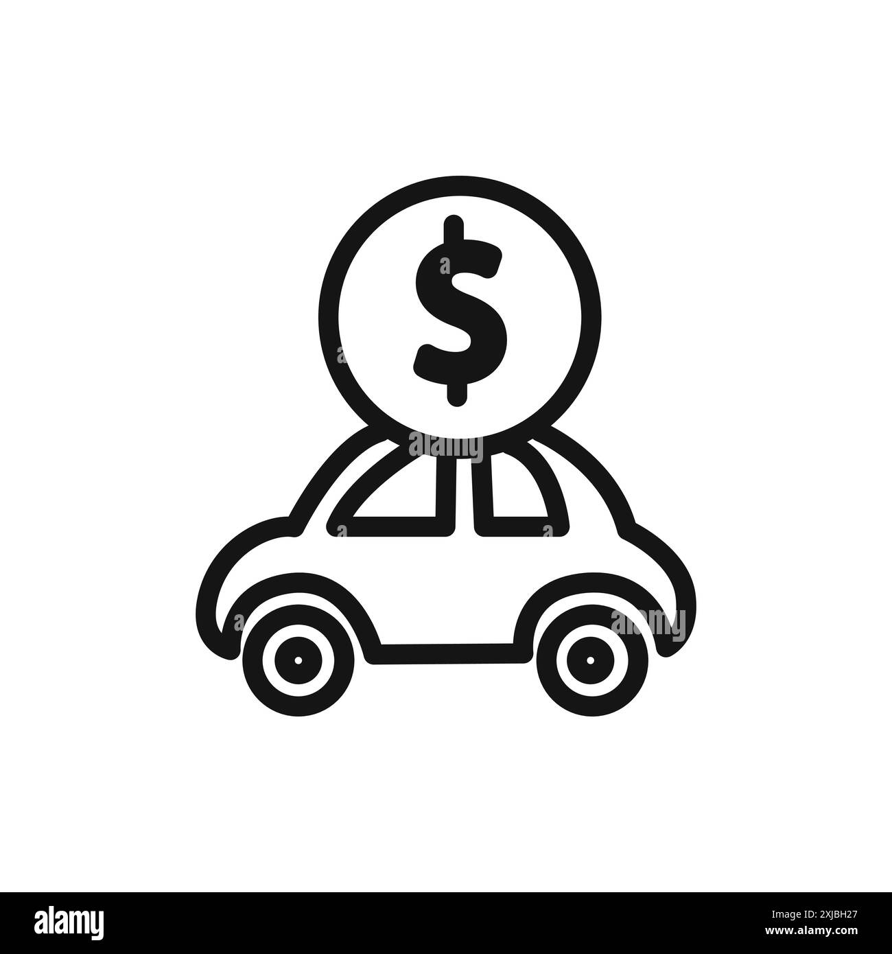 Car Loan Icon Linear Vector Graphics Sign Or Symbol Set For Web App Ui 