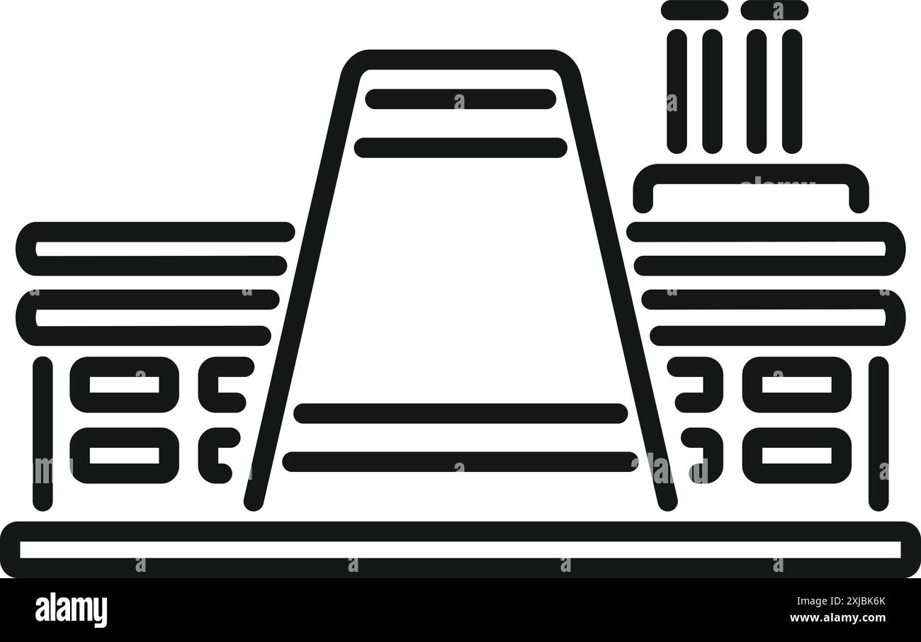 Industrial building icon representing a factory structure used for ...